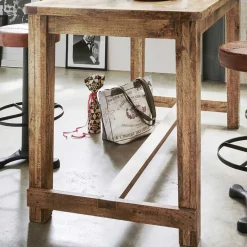 Outlet Wohnen Rustikaler Bartisch aus Mangobaum Massivholz - Facheto