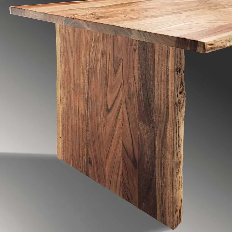 New Wohnen Rustikaler Holztisch mit Baumkante Platte - Contrada