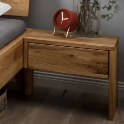 Outlet Wohnen Rustikales Bett Set mit Nachttischen - Yunves (dreiteilig)