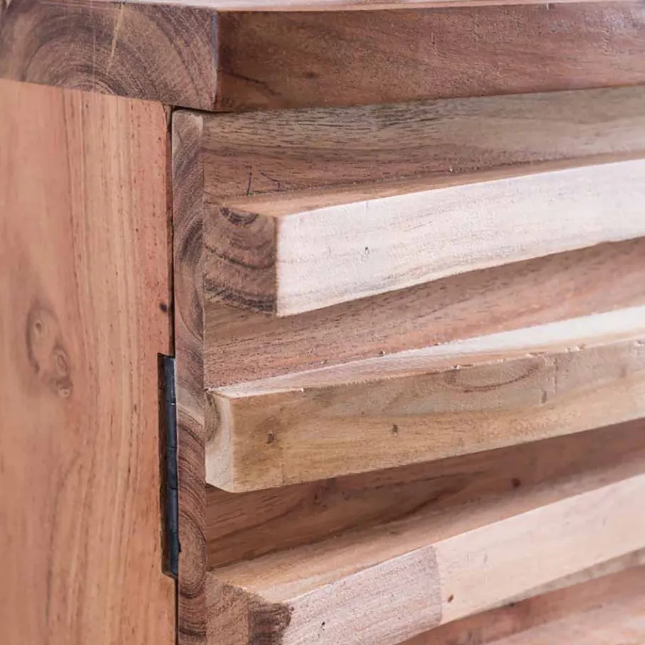 Outlet Wohnen Rustikales Design Sideboard Pisino aus Holz Akazie massiv