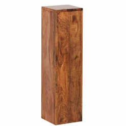 Outlet Wohnen Rustikales Holz Pflanzensäulen Set Hoslo aus Sheesham massiv (dreiteilig)