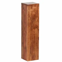 Outlet Wohnen Rustikales Holz Pflanzensäulen Set Hoslo aus Sheesham massiv (dreiteilig)