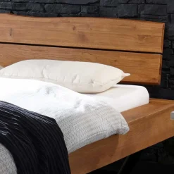 Sale Wohnen Rustikales Wildeiche Holzbett mit Metallkufen - Space