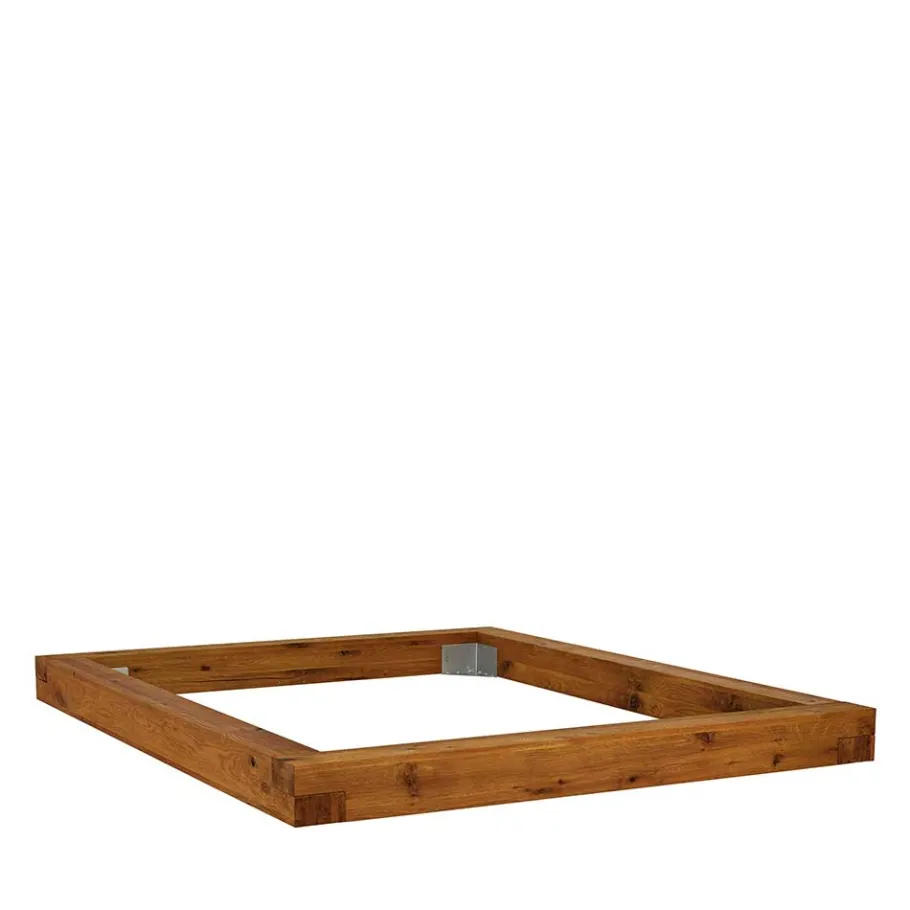 Sale Wohnen Rustikales Wildeiche Holzbett mit Metallkufen - Space