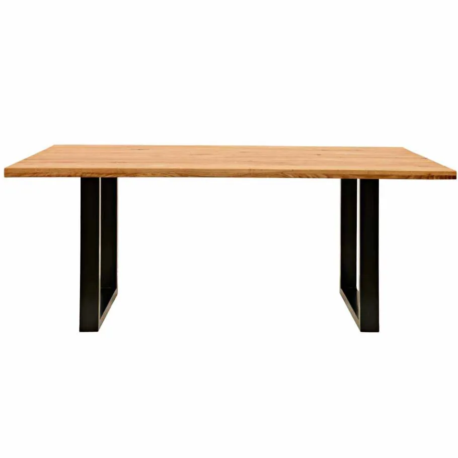 Discount Wohnen Rustikal-moderner Esstisch Grosma mit Holzplatte massiv rechteckig