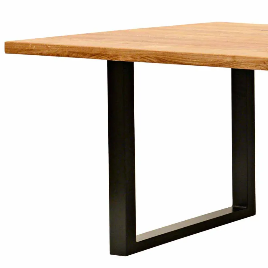 Discount Wohnen Rustikal-moderner Esstisch Grosma mit Holzplatte massiv rechteckig