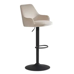 Wohnen Samt Barstuhl in Beige - Heats