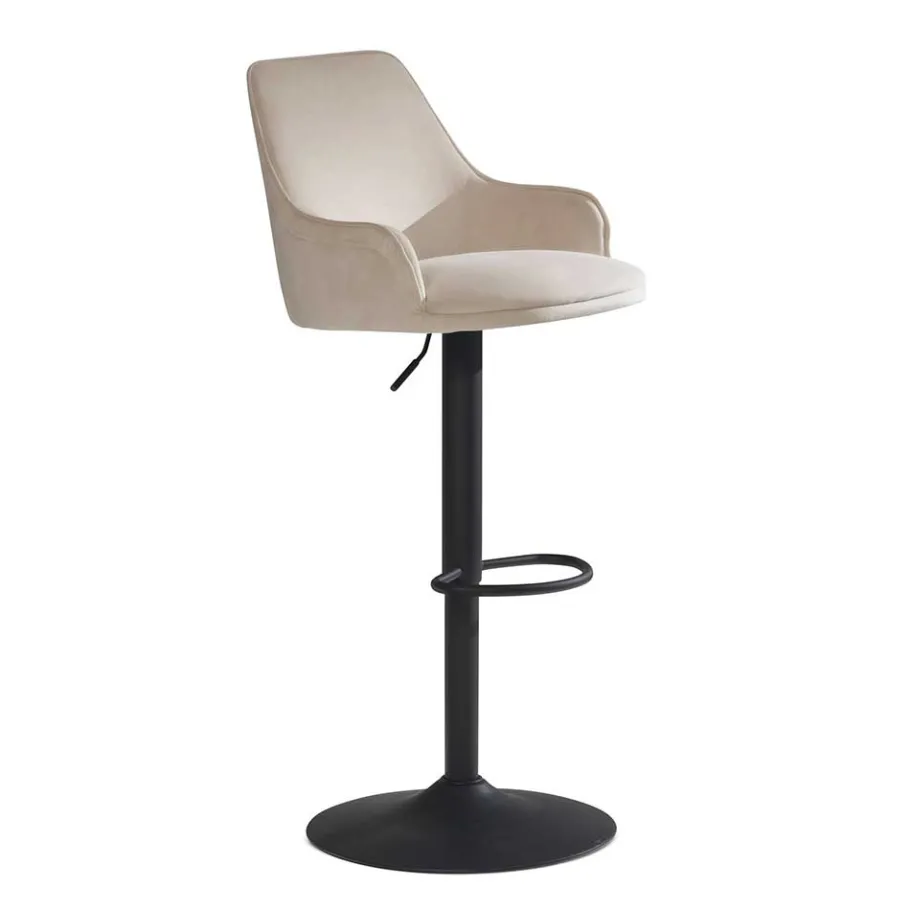 Wohnen Samt Barstuhl in Beige - Heats