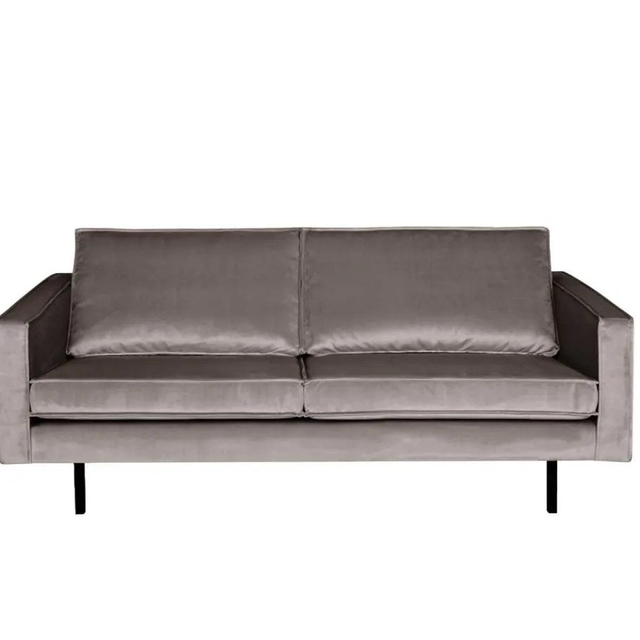 Best Wohnen Samt Couch in Taupe Museo im Retro Design