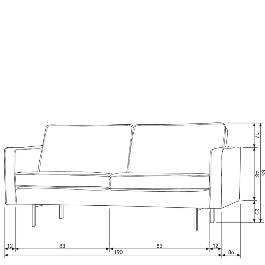 Best Wohnen Samt Couch in Taupe Museo im Retro Design
