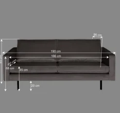 Best Wohnen Samt Couch in Taupe Museo im Retro Design