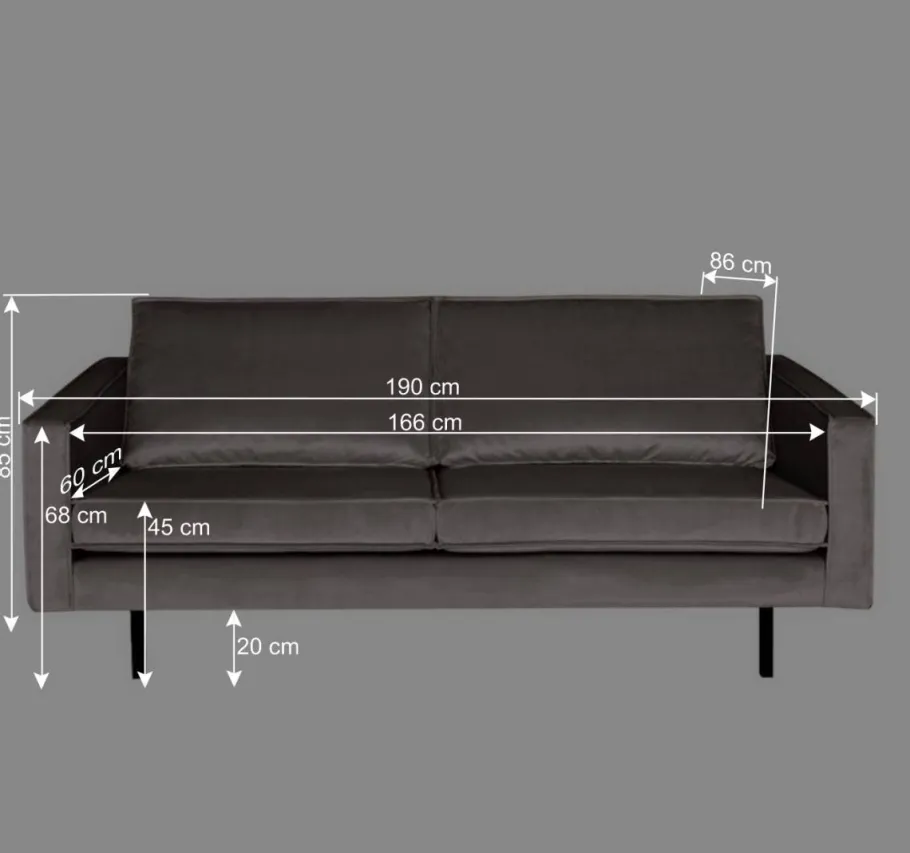 Best Wohnen Samt Couch in Taupe Museo im Retro Design