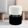Outlet Wohnen Samt Hocker in Creme & Schwarz - Gilianoa
