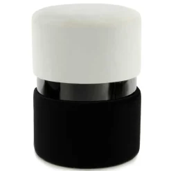 Outlet Wohnen Samt Hocker in Creme & Schwarz - Gilianoa