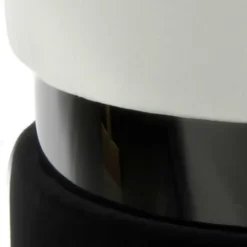 Outlet Wohnen Samt Hocker in Creme & Schwarz - Gilianoa