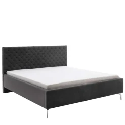 Online Wohnen Samt Polsterbett mit Chesterfield Kopfteil - Badehma