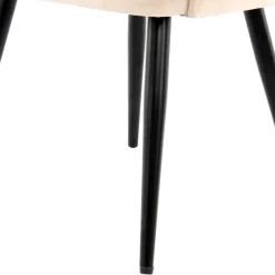 Wohnen Samt Polsterstuhl mit Armlehnen in Creme - Custon (2er Set)