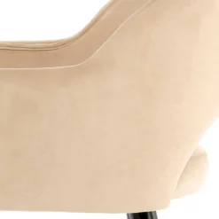 Wohnen Samt Polsterstuhl mit Armlehnen in Creme - Custon (2er Set)
