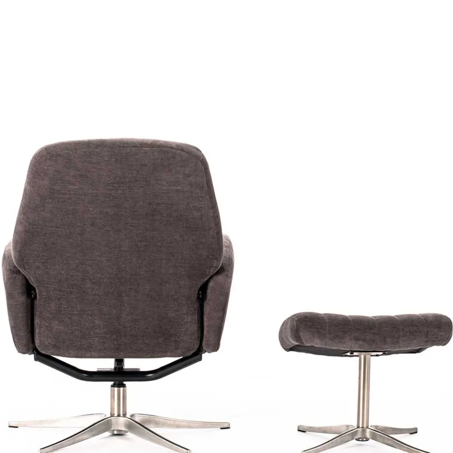 Best Wohnen Samt Retrosessel mit Fußhocker - Gilianoa (zweiteilig)