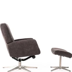 Best Wohnen Samt Retrosessel mit Fußhocker - Gilianoa (zweiteilig)