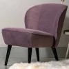 Best Wohnen Samt Sessel in Flieder - ohne Armlehnen - Barna