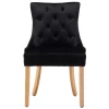 Discount Wohnen Samtstühle mit Knöpfen in Schwarz - Eleenia (2er Set)
