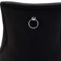 Discount Wohnen Samtstühle mit Knöpfen in Schwarz - Eleenia (2er Set)