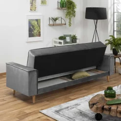Best Wohnen Samtvelours Federkerncouch mit Bettfunktion - Vlacoma
