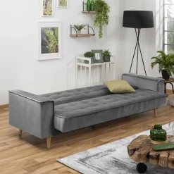Best Wohnen Samtvelours Federkerncouch mit Bettfunktion - Vlacoma