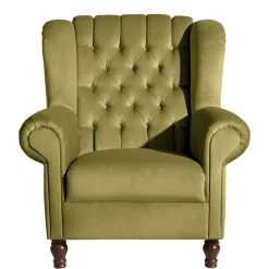 New Wohnen Samtvelours Ohrensessel im Chesterfield Look - Erulina