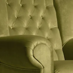 New Wohnen Samtvelours Ohrensessel im Chesterfield Look - Erulina