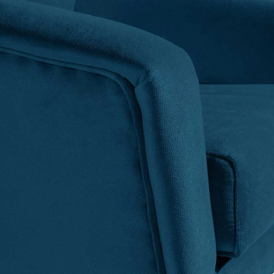 Wohnen Samtvelours-Sessel in Petrol Blau - Bakra