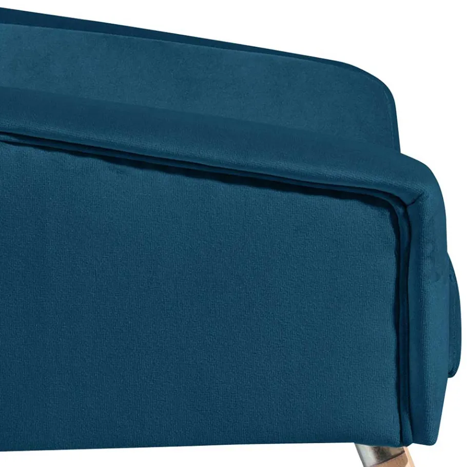 Wohnen Samtvelours-Sessel in Petrol Blau - Bakra