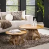 Online Wohnen 2-Satz Couchtisch aus Holz - Baina (zweiteilig)