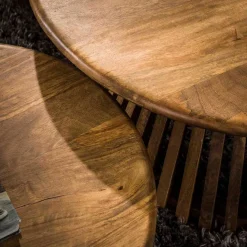Online Wohnen 2-Satz Couchtisch aus Holz - Baina (zweiteilig)