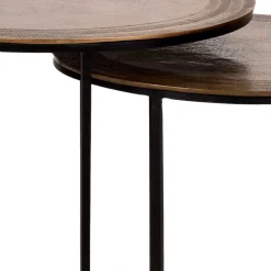 Best Wohnen 2-Satz Tisch in Gold & Schwarz - Chace (zweiteilig)