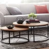 Clearance Wohnen 2-Satz-Couchtisch in Eiche Furnier - Bucket (zweiteilig)