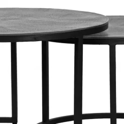 Hot Wohnen 2-Satz-Tisch in Grau & Schwarz - Jacy (zweiteilig)