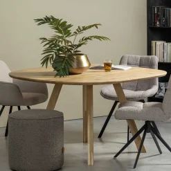 Online Wohnen Scandi Chic Esstisch aus Eiche Massivholz - Sarosa
