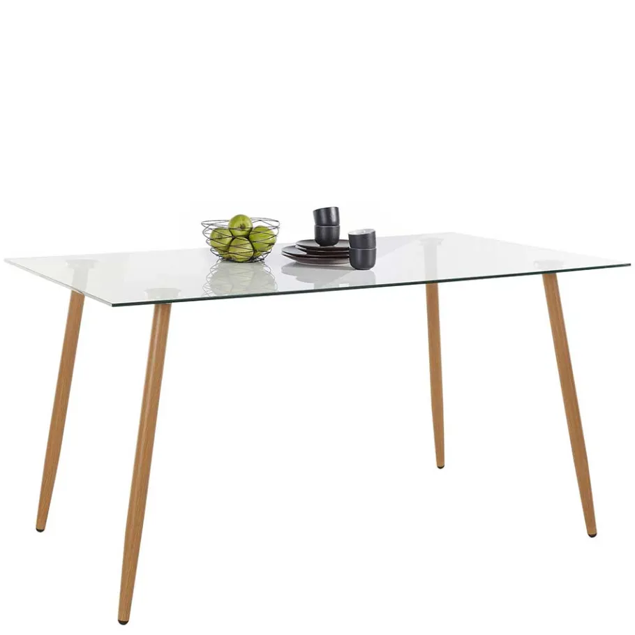 Sale Wohnen Scandi Chic Esszimmer Glastisch 140x80 cm - Rusaly