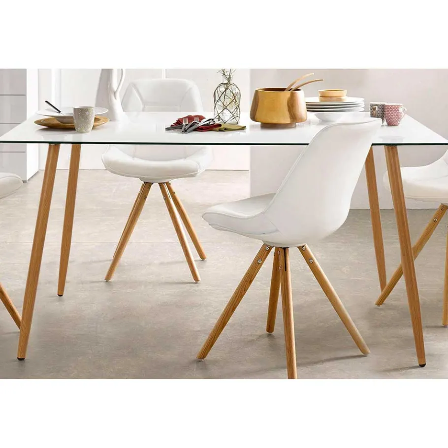 Sale Wohnen Scandi Chic Esszimmer Glastisch 140x80 cm - Rusaly
