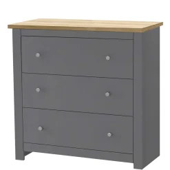 Wohnen Scandi Chic Kommode in Grau mit Eiche - Donia