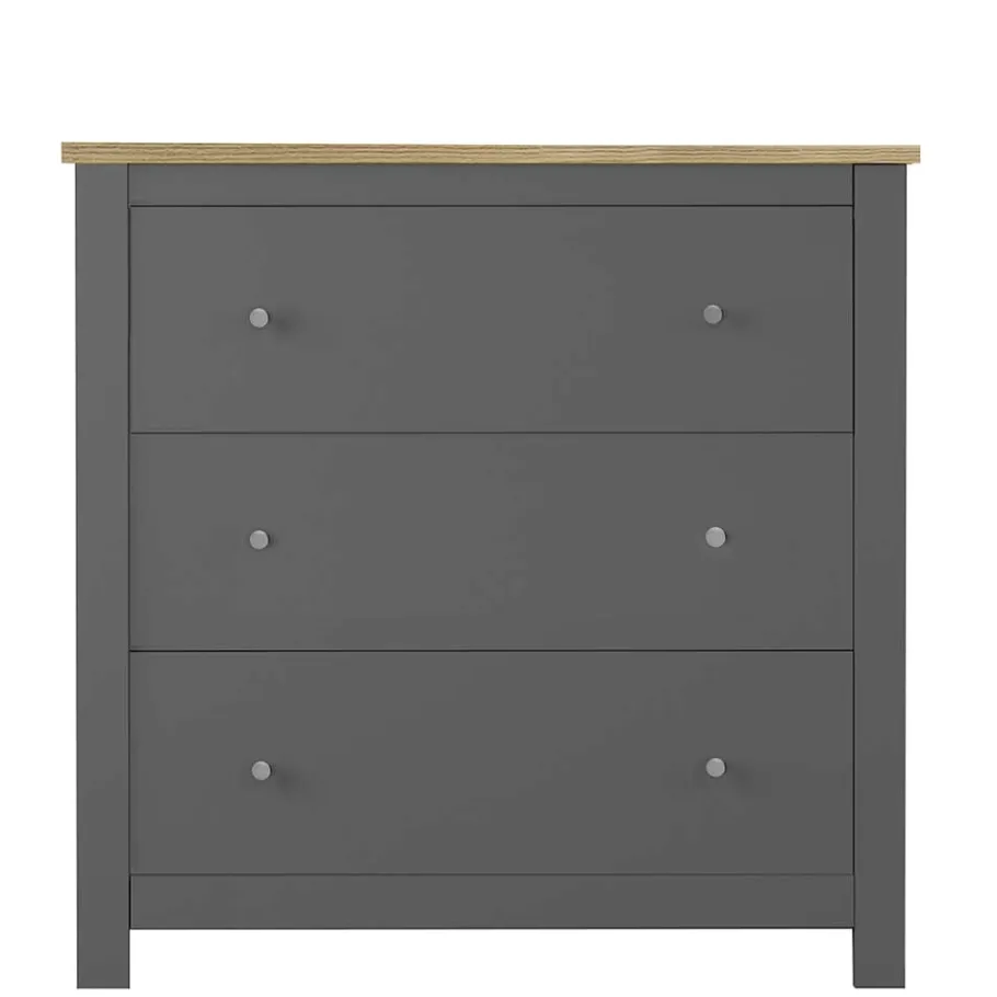 Wohnen Scandi Chic Kommode in Grau mit Eiche - Donia