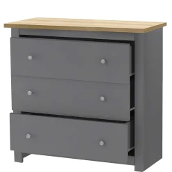 Wohnen Scandi Chic Kommode in Grau mit Eiche - Donia