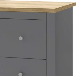 Wohnen Scandi Chic Kommode in Grau mit Eiche - Donia