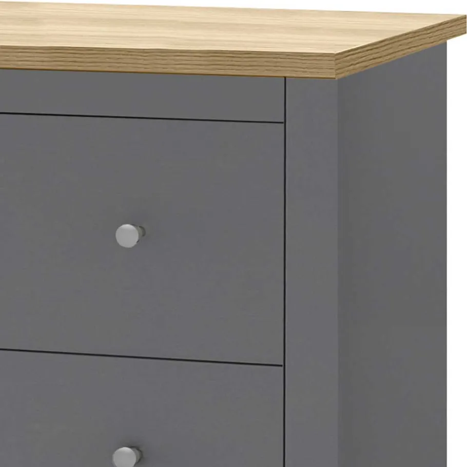 Wohnen Scandi Chic Kommode in Grau mit Eiche - Donia