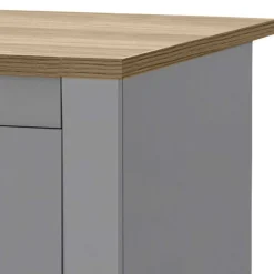 Discount Wohnen Scandi Chic Nachtkommode in Grau mit Eiche - Donia