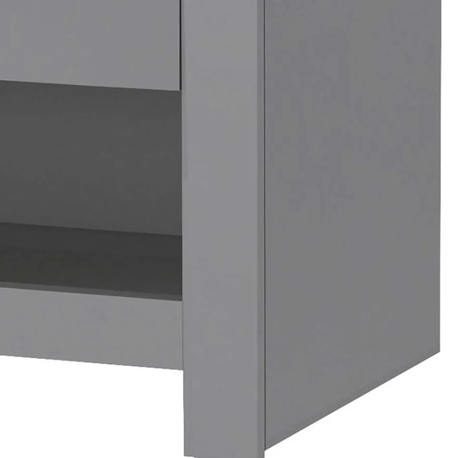 Discount Wohnen Scandi Chic Nachtkommode in Grau mit Eiche - Donia