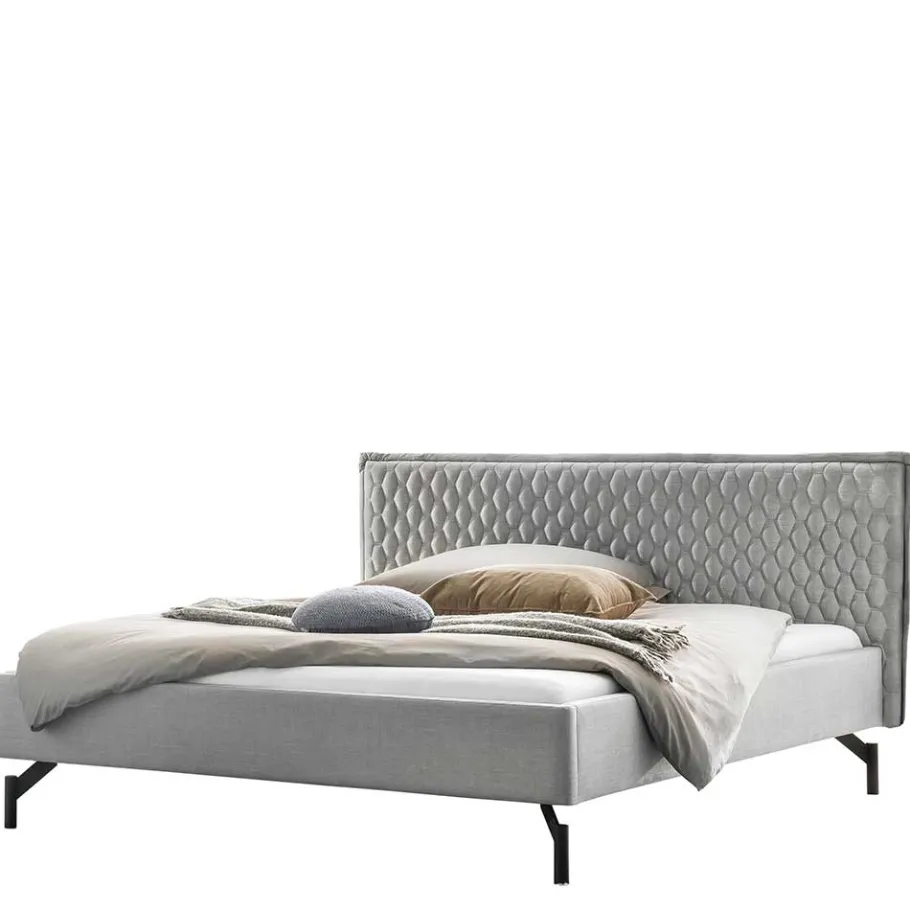 Sale Wohnen Scandi Chic Polsterbett in Grau und Anthrazit - Melcian