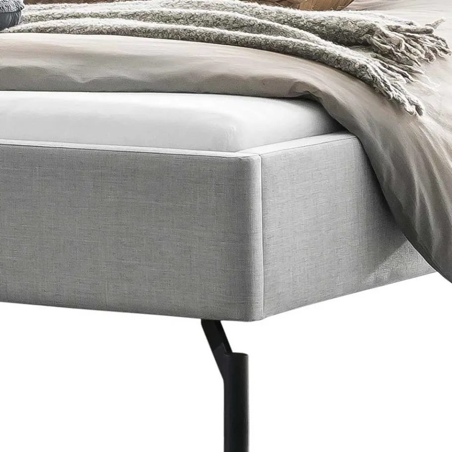 Sale Wohnen Scandi Chic Polsterbett in Grau und Anthrazit - Melcian